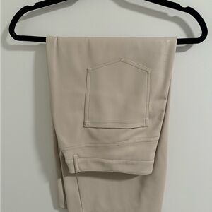 Beige Faux Leather Skirt